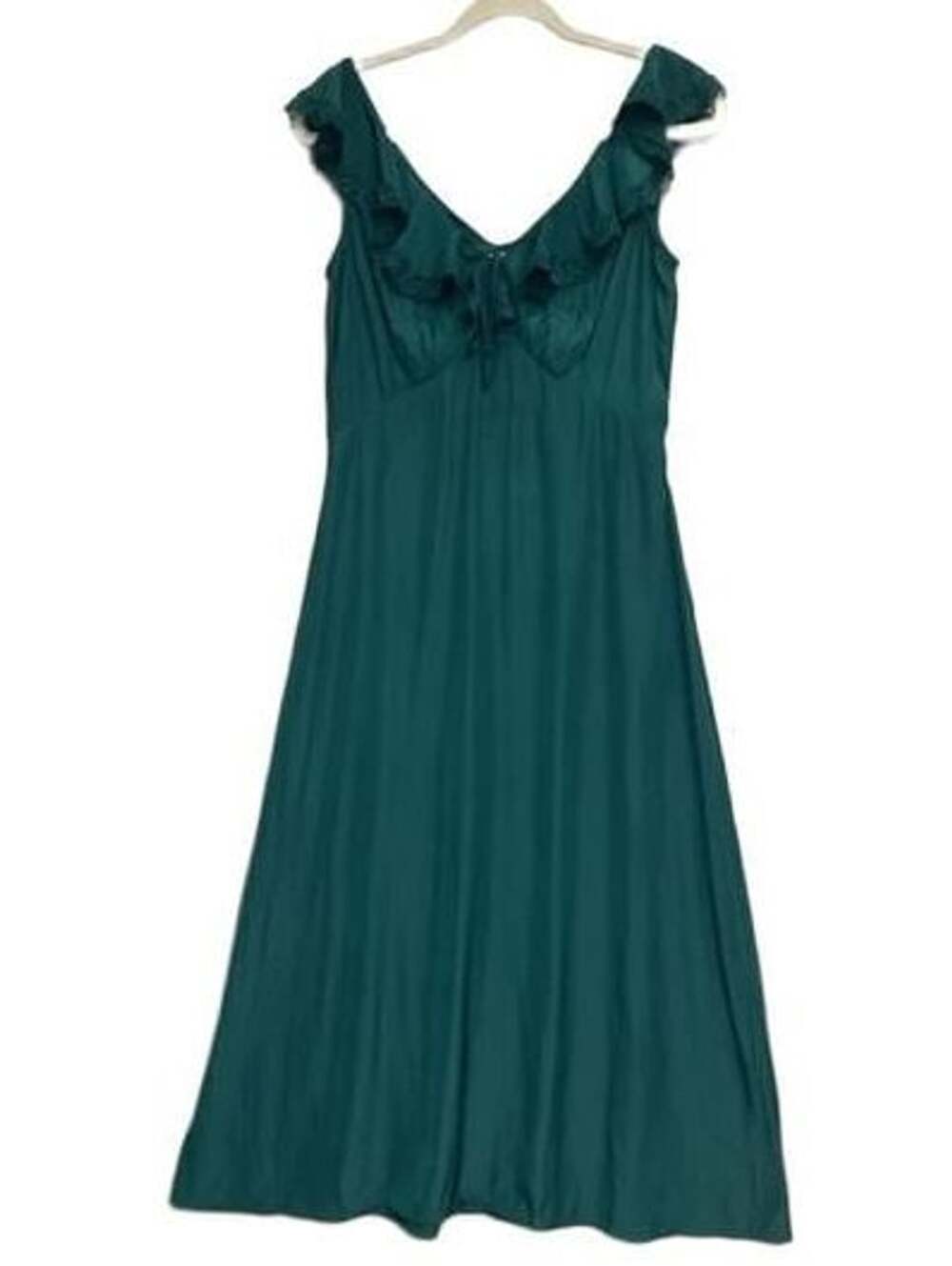 Romantic Universal Thread Ruffle Lace Midi Dress Size S Dark Green